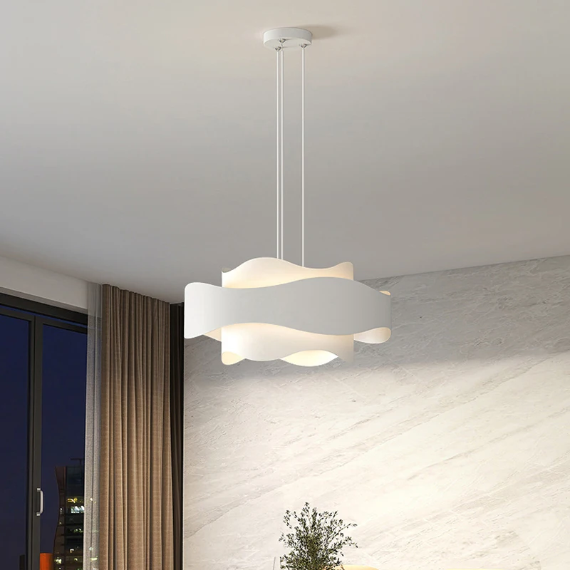 Modern Designer Art LED Pendant Light White Acrylic For Parlor Kitchen Bedroom Wire Adjustable Changeable Dimming Dropshipping