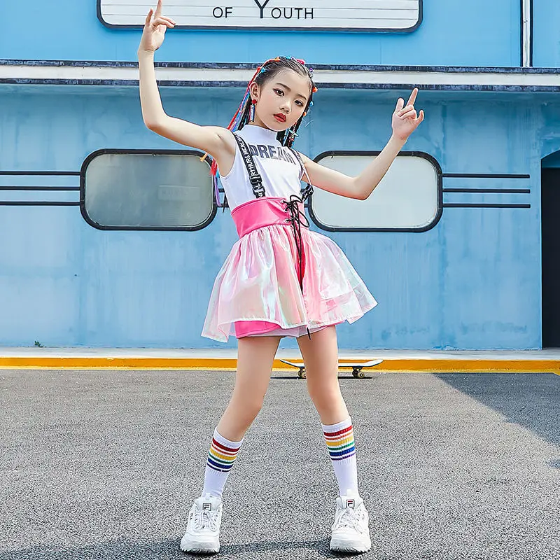 Girl Jazz Dance Costume Children Street Hip hop modern dance performance Jazz Stage cheerleading Costume dreadlocks for Girls