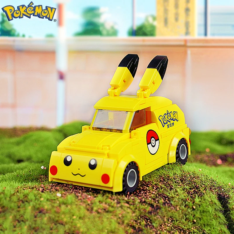 Pokemon Car Classic Anime  Center House Pikachu Mewtwo Charizard Venusaur Building Blocks Bricks Sets Model DIY Toy For Gift 3