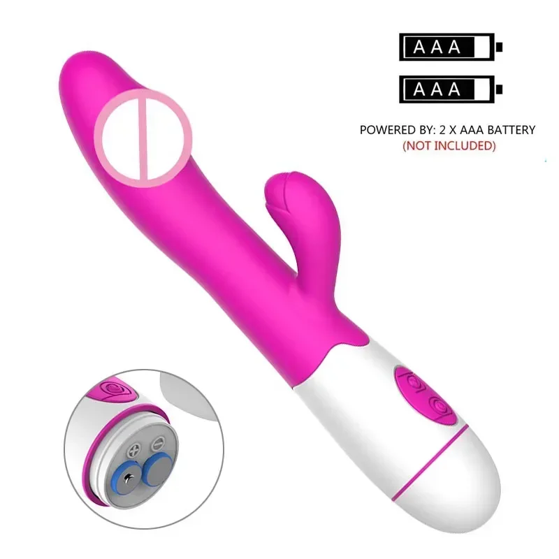 30 Speed Rechargeable Handheld Silicone Adult Clit Clitoral Clitoris Sex Toy G Spot Dual Motor Rabbit Vibrator for Women Female
