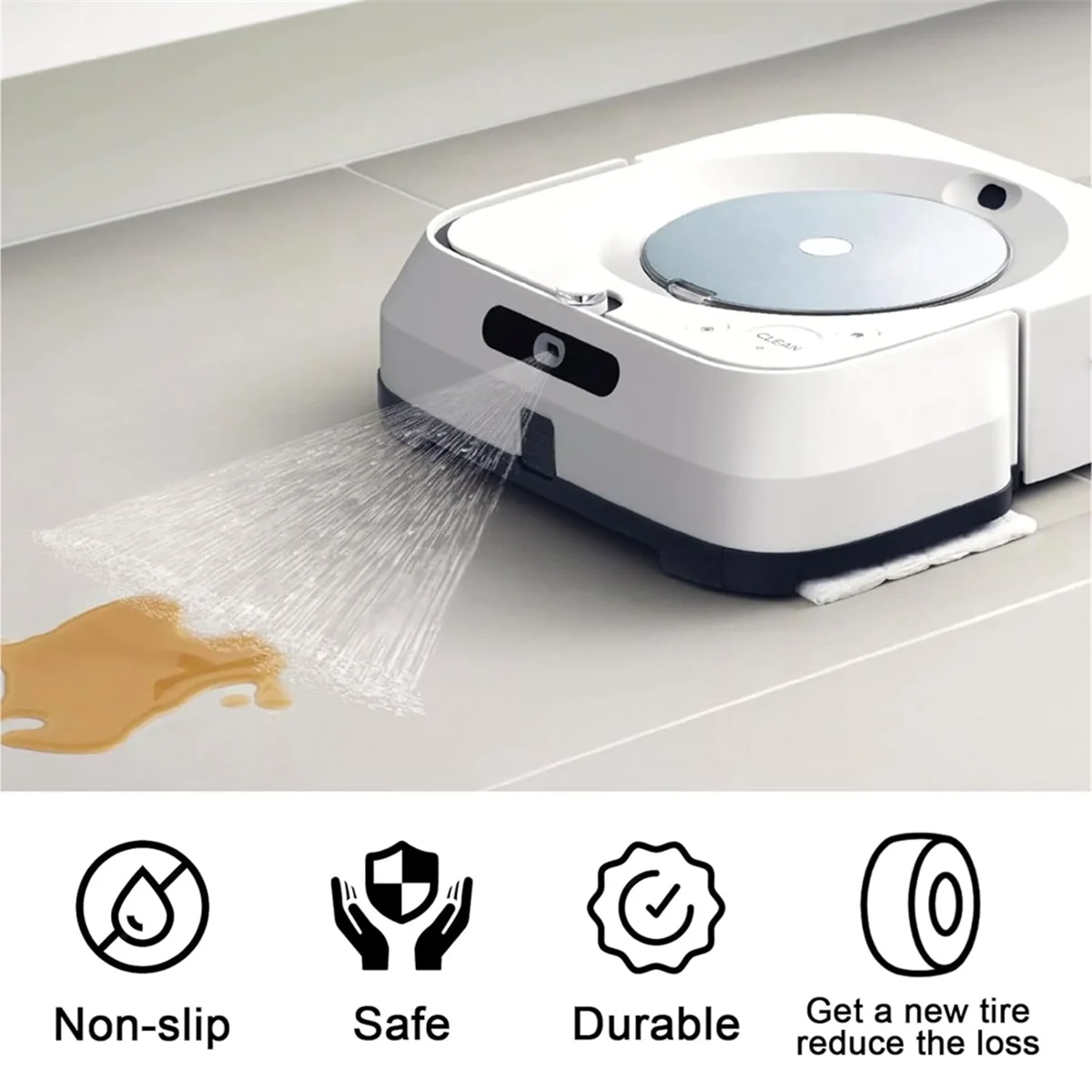 Wheel Tires Replacement for iRobot Braava Jet M6 (6110) (6012) (6112) (6113) Ultimate Wi-Fi Connected Robot Anti-Slip 2