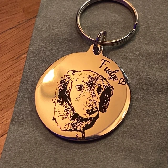 Portachiavi con foto personalizzata per cani da compagnia I