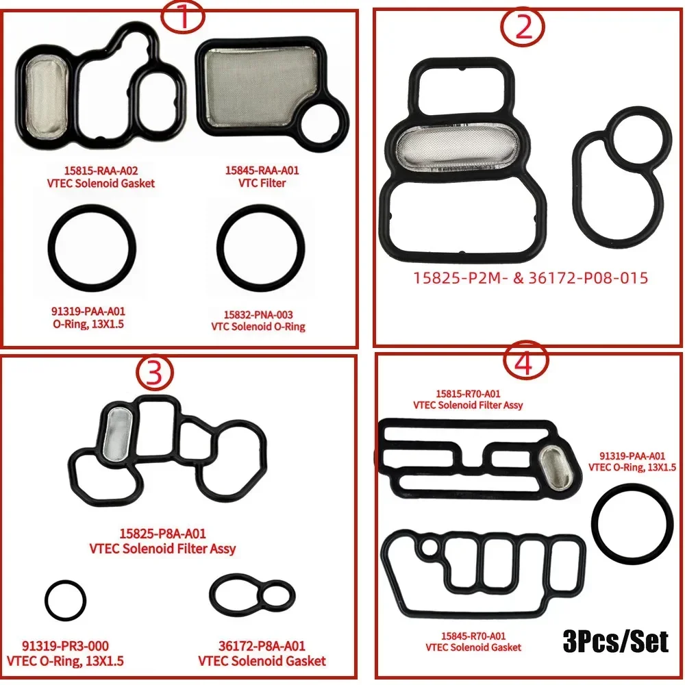 Kit De Juntas Y Filtro Para Válvula De Carrete Solenoide VTEC – Para Honda K-series (Accord, CR-V, Etc.)