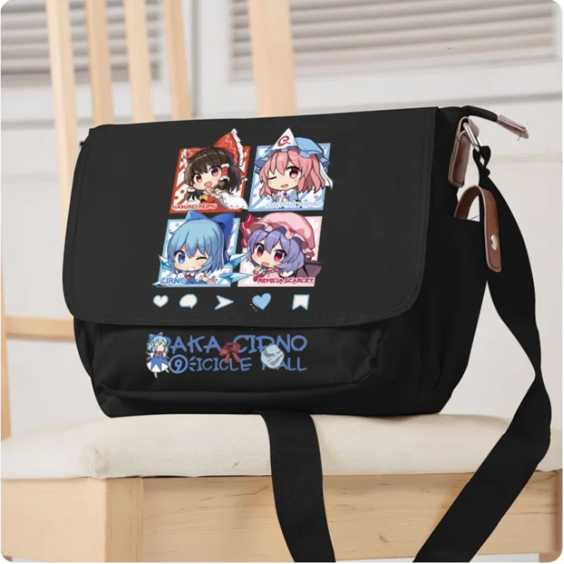 Anime Touhou Project Hakurei Reimu Cirno Cartoon Bag Unsix Fashion Leisure Teenagers Student Messenger Handbag B026