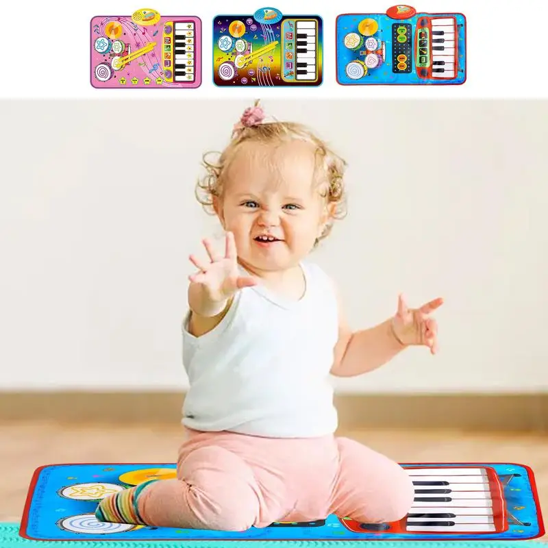 

Kids Musical Mat Baby Mat Educational Toys Montessori Toddlers Baby Game Mat Toys 2 In 1 Piano Keyboard & Drum Mat for Kids