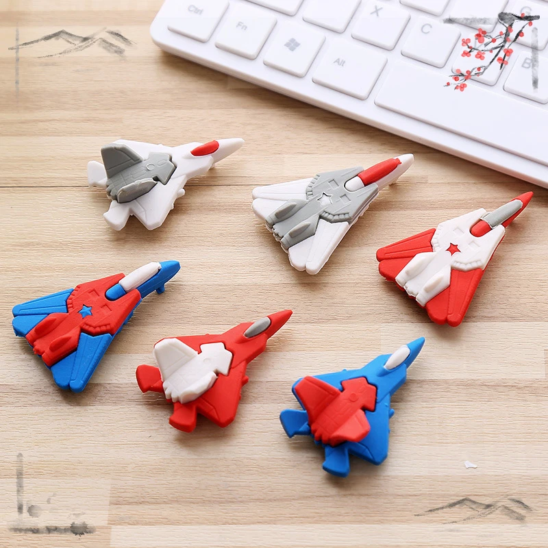 Pencil Eraser 4 Pcs Aircraft Eraser Cartoon Student Learning Supplies Small Gifts School Stationery Office Supplies