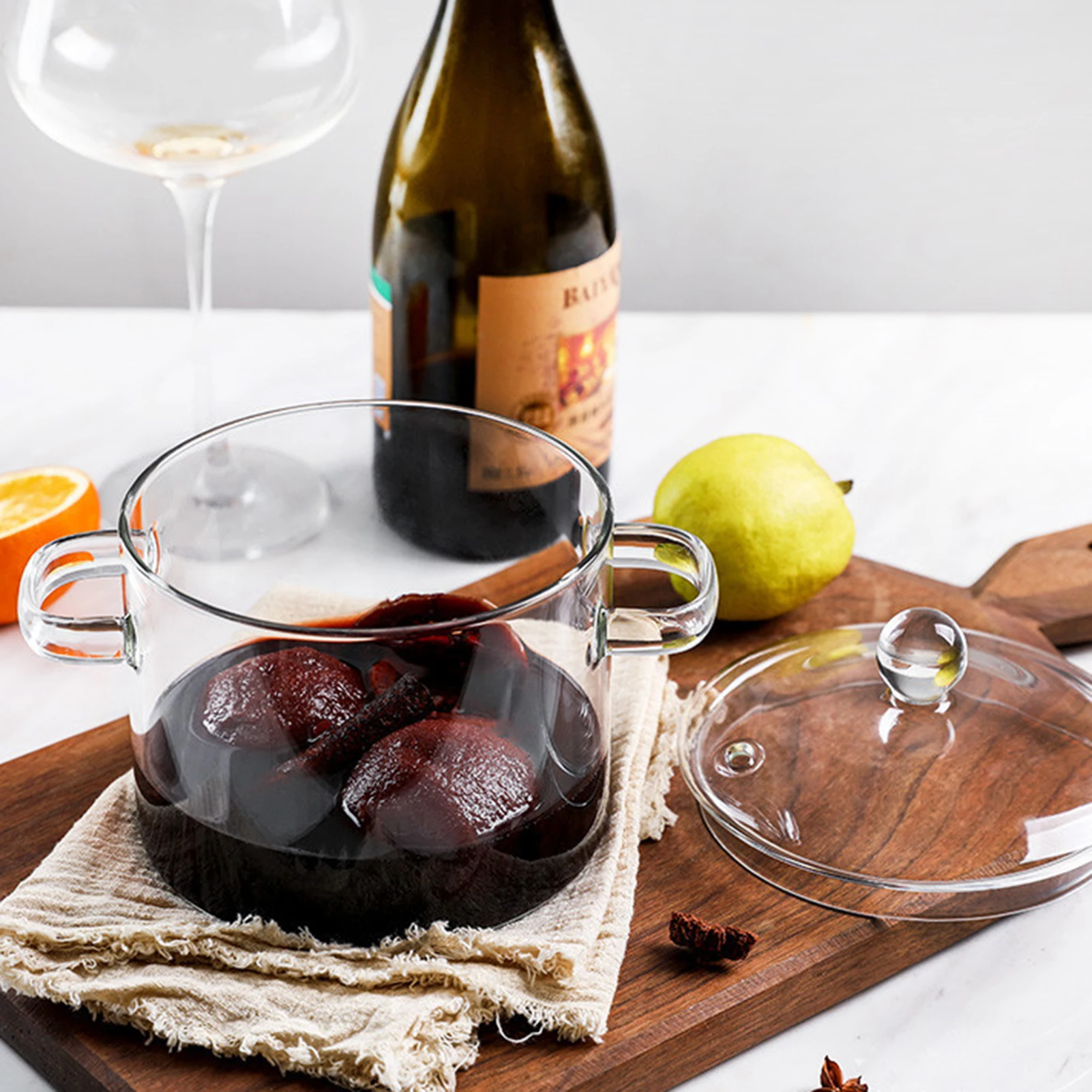 Saucepan Glass Pot for Cooking Heat Resistant Glass Pots for Cooking on Stove for Use on Open Flames and Gas Stovetops