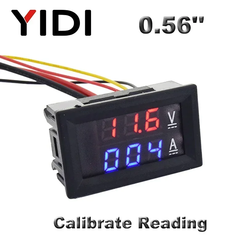 0.56 Digital LED Display Voltmeter Ammeter DC 0-100V AC60-500V Red Blue 1A 10A 50A 100A Voltage Current Meters Tester Detector