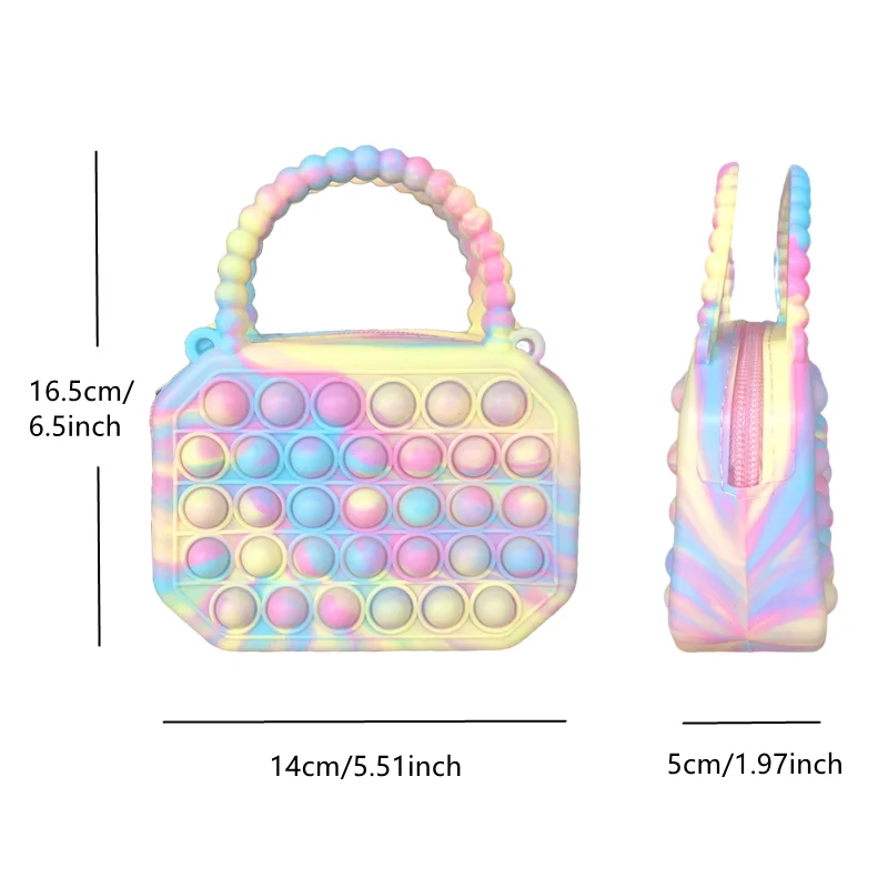 Pop Purse Silicone Sensory Push Pop Bubble Bag Crossbody Bag Antistress Toys Reliver Autism Handbag Coin Pouch for Kids - Bilde 4
