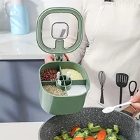Une boîte d'assaisonnement 4 en 1 de grande capacité avec couvercle et cuillères livrée avec quatre cuillères pour la cuisine domestique pour récipients à sel 6