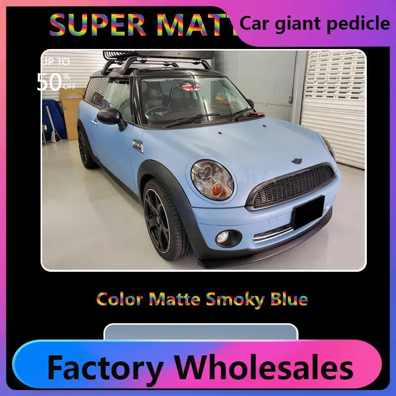 

Super Matte Smoky Blue vinyl wrap Car Wrapping Sticker white Glossy vinyl Wrapcovering film car quality Warranty 5m/10m/18m