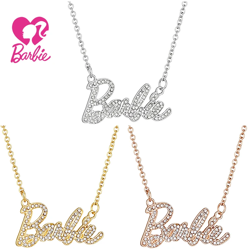 2023 Moda Alfabeto Inglese Collana Barbie Femminile Ciondolo In Lega Di Metallo Barbie Bambola Ciondolo Collane Accessori Gioielli Regalo