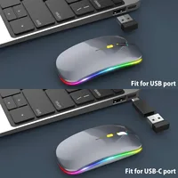 LED Wireless Mouse Bluetooth-compatible 2.4GHz Slim Rechargeable Silent Mice RGB Ergonomic Gaming mouse for Computer Laptop PC - Image 5