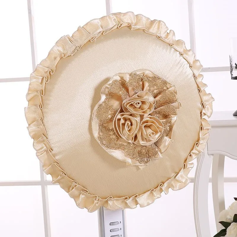 European Dustproof Circular Floor Fan Cover Small Sun Platform Fan Cover Fabric Lace Style Dustproof ZE852