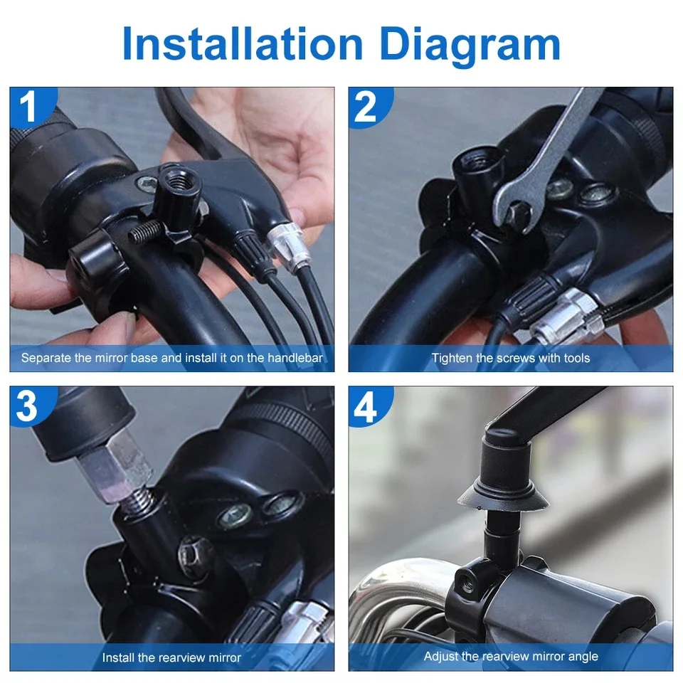 1PC Motorcycle Mirror Mount 8MM / 10MM Motorcycle Modified Rearview Mirror Seat Moto Bracket Adapter Handlebar Bracket