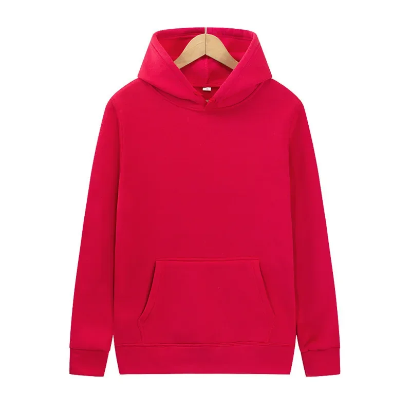 2024 Autumn Winter Men Fleece Warm Mens Sweatshirt Casual Solid Color Streetwear Pullovers Sport School Fashion Hot Sale Hoodies