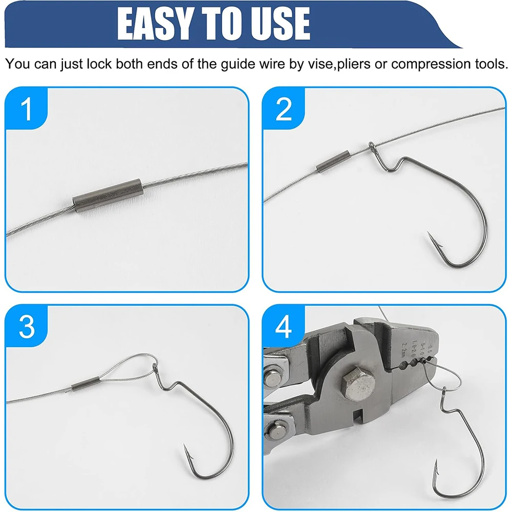 Fishing Single Barrel Crimp Sleeves 100Pcs 1.0-3.2# Wire Rope Crimping Ring Kit Fishing Line Pipe Joint Gear Accessories