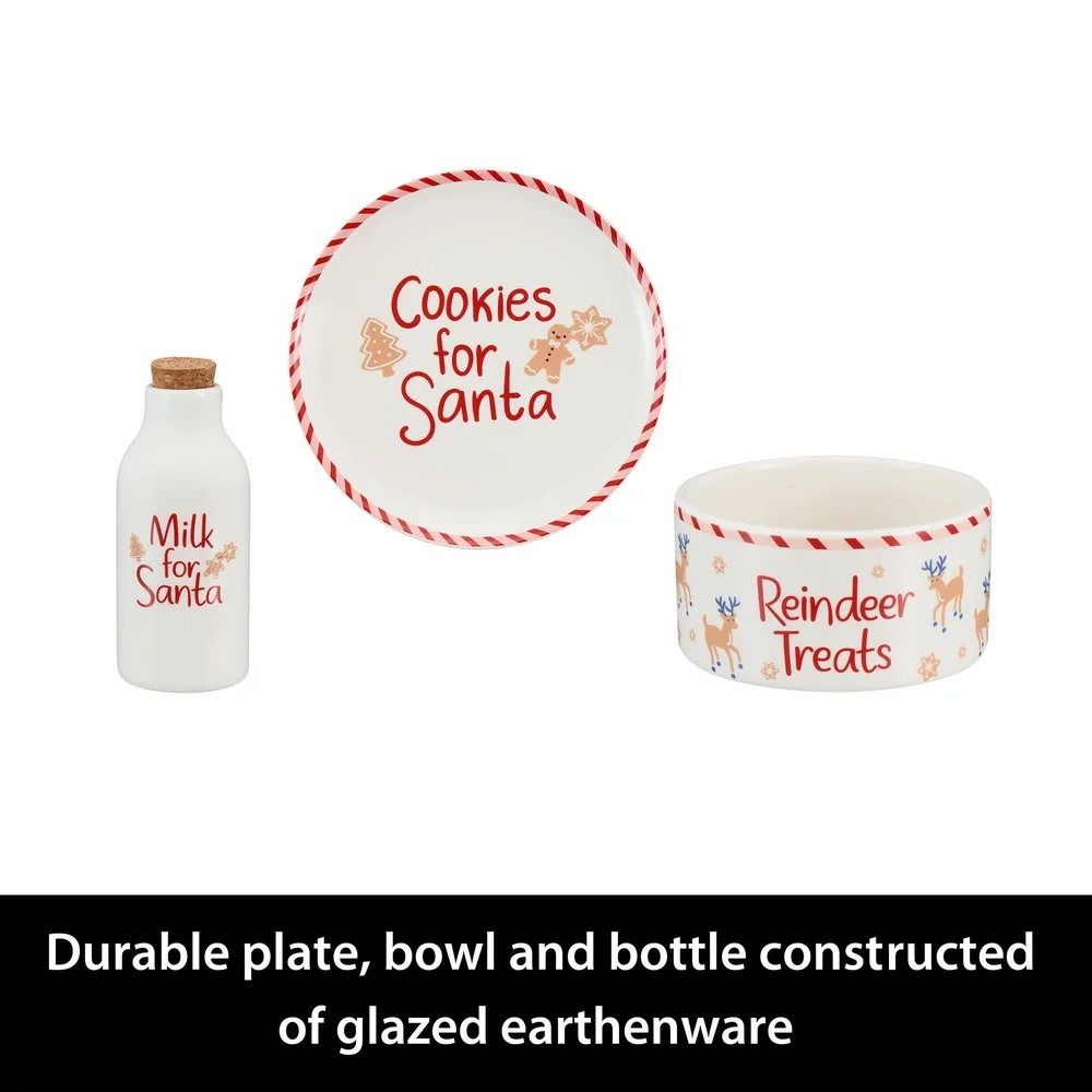 Santa Cookie Plate and Milk Bottle Set 5