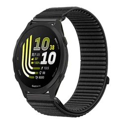 Versatile Nylon Loop Strap for Smartwatches - Adjustable and Durable Design (Black)