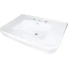 Bathroom Sink in White, Heavy Duty Pre-Drilled Widespread Faucet Holes with Overflow And Stain Resistant, bathroom sink 6