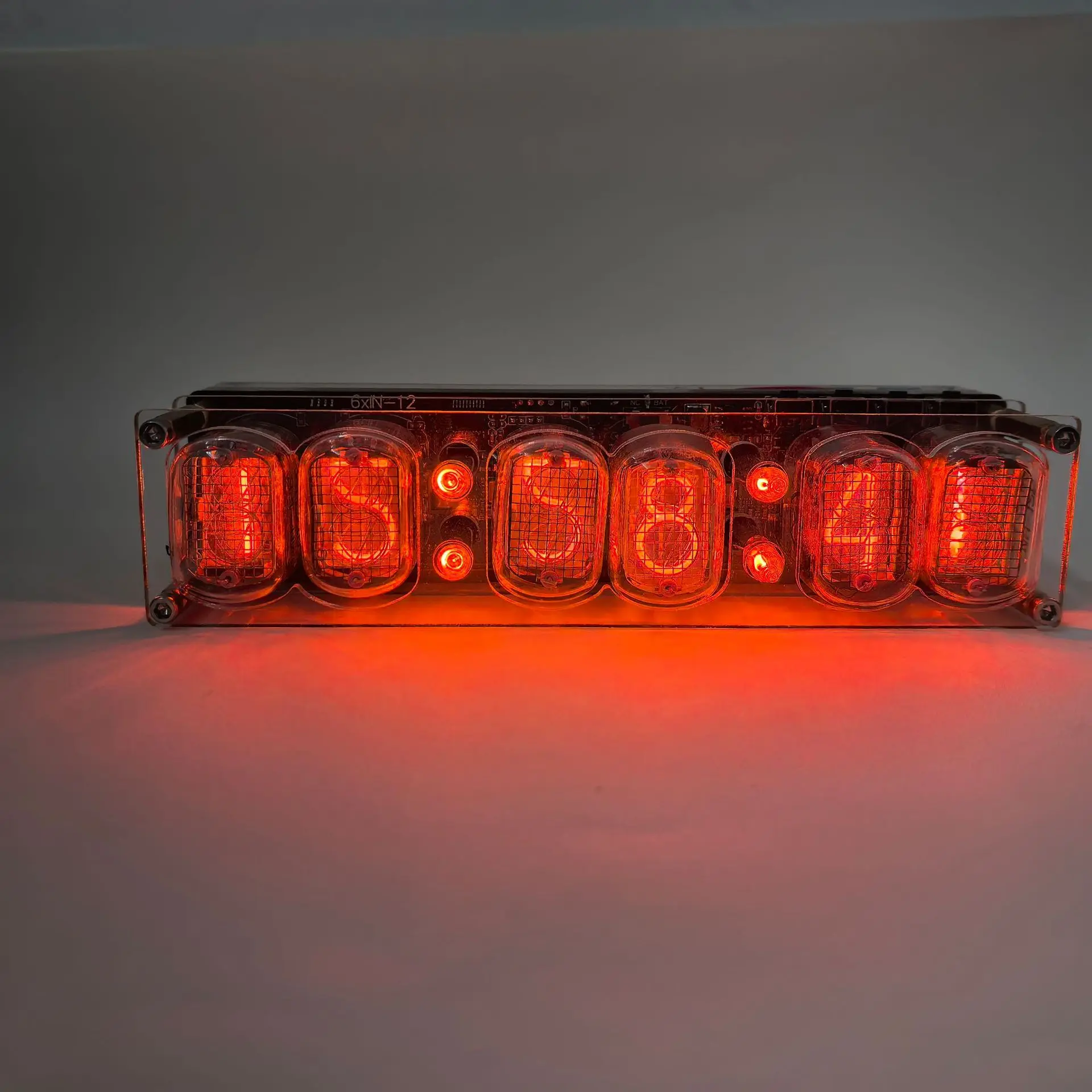6-bit Glow Tube Clock IN12 Nixie Clock Base with Cool RGB Lights Gift Computer Desktop Accessories Advanced Version DC 5V 3