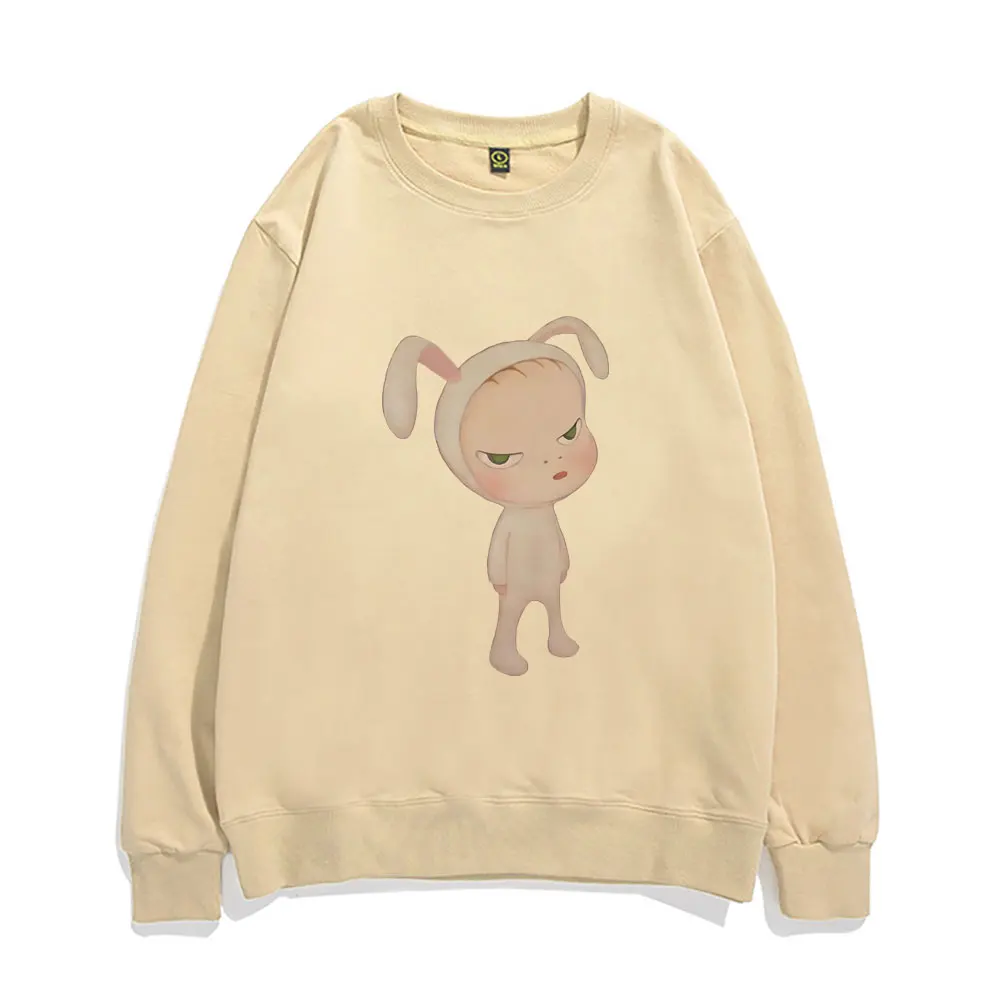 

Yoshitomo Nara Baby Bunny Costume Graphic Sweatshirt Men Women Funny Cartoon Oversized Pullover Male Fleece Cotton Sweatshirts