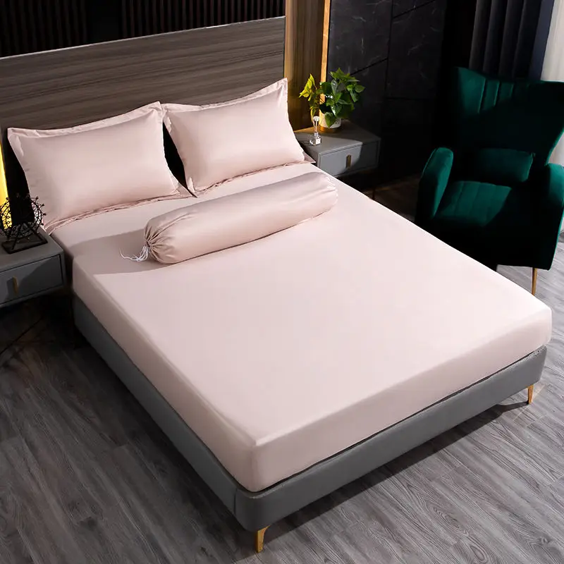 Description Picture 3 of itemSummer Cool Fitted Sheet Ice Silk Full Surrounding Bed Cover Elastic Non slip Rope Bed Sheet Mattress Cover Double bed sheets