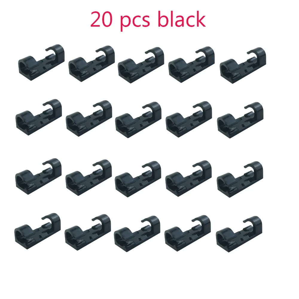 20 stuks kabelclips organizer zelfklevende valdraadhouder snoerbeheer netjes vaste klem oortelefoonlijnclip thuisbevestigingsgereedschap