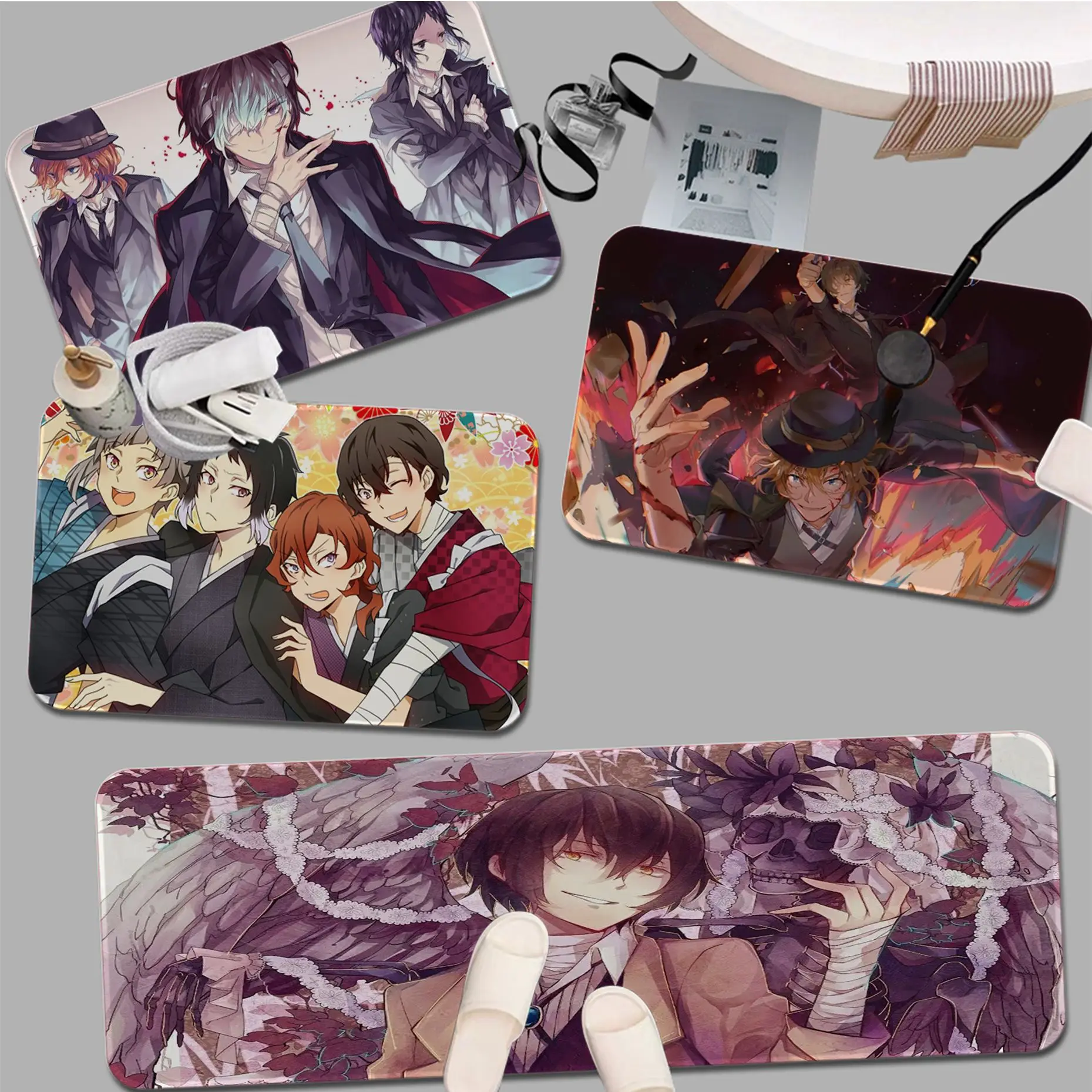 

Anime Bungo Stray Floor Mat Entrance Door Mat Rectangle Anti-slip Home Soft Badmat Front Door Indoor Outdoor Mat Toilet Rug