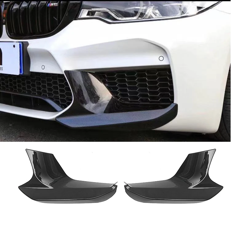 

1Pair Black F90 M5 Front Splitter Front Lip Bumper Flaps 2017-2020Front Skirt Spoiler Lip Wing Body Kit Splitter Trim Accessorie