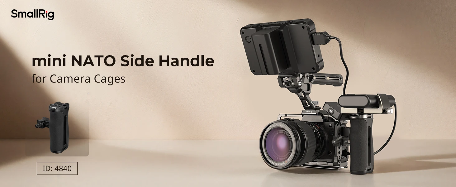 Mini NATO Side Handle, Universal Camera Cage NATO Handgrip Aluminum, for Sony fo