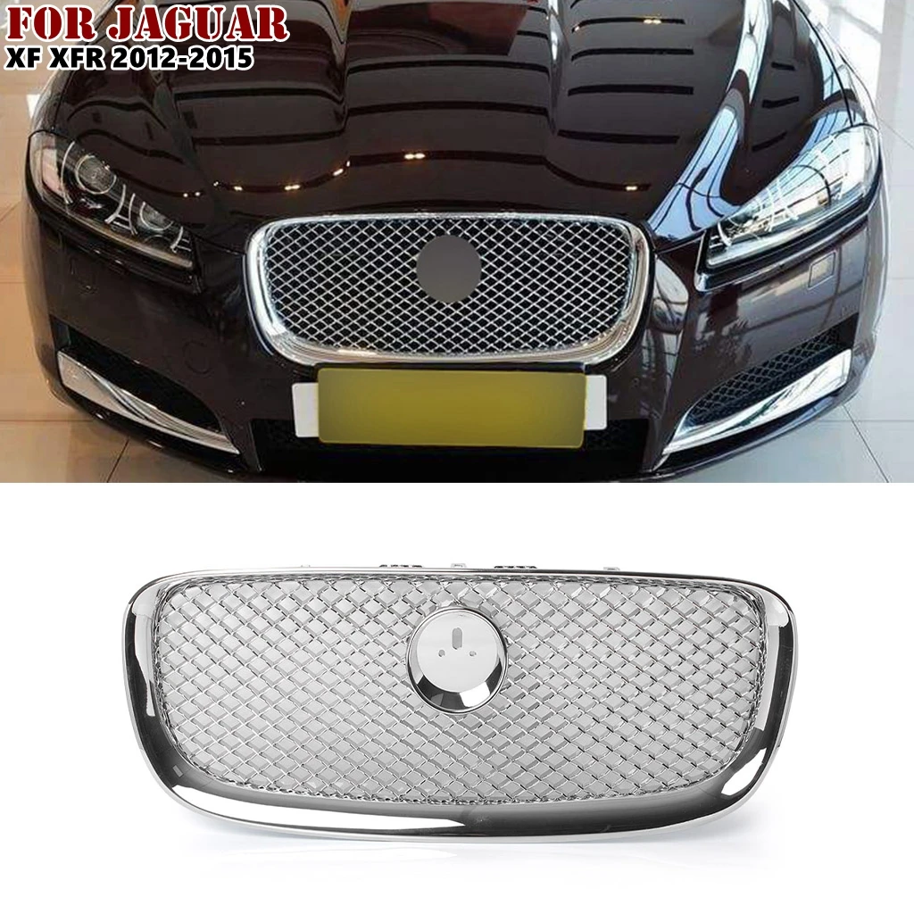 Car Front Upper Grille W/ Logo For Jaguar Xf Xfr 2012 2013 2014 2015