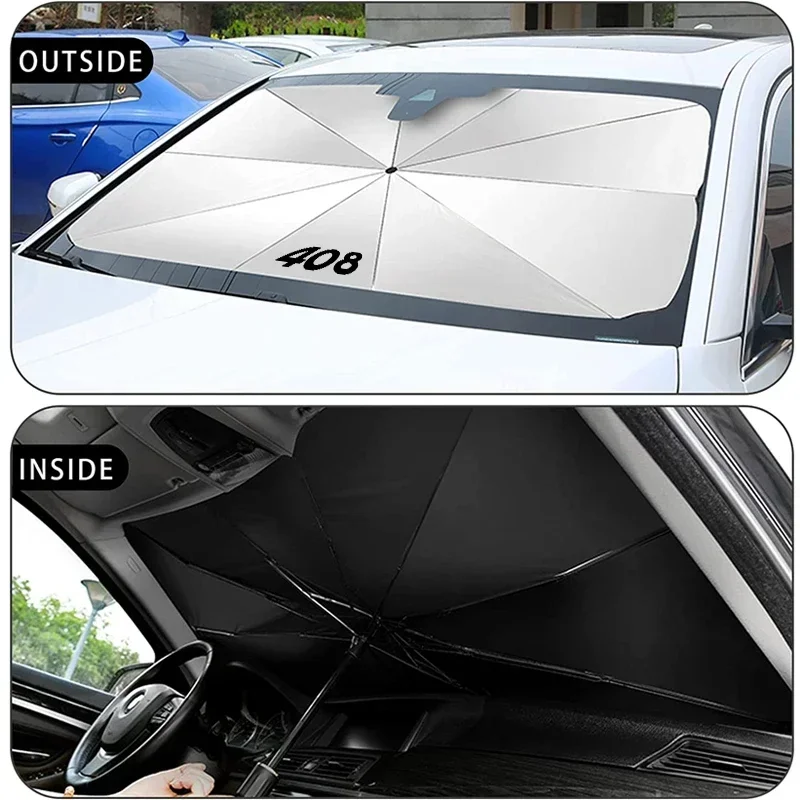 Suitable for Peugeot 206 207 208 301 307 308 406 407 408 508 2008 3008 5008 108 607 4008 Rifter 107 306 car windshield parasol — view 5