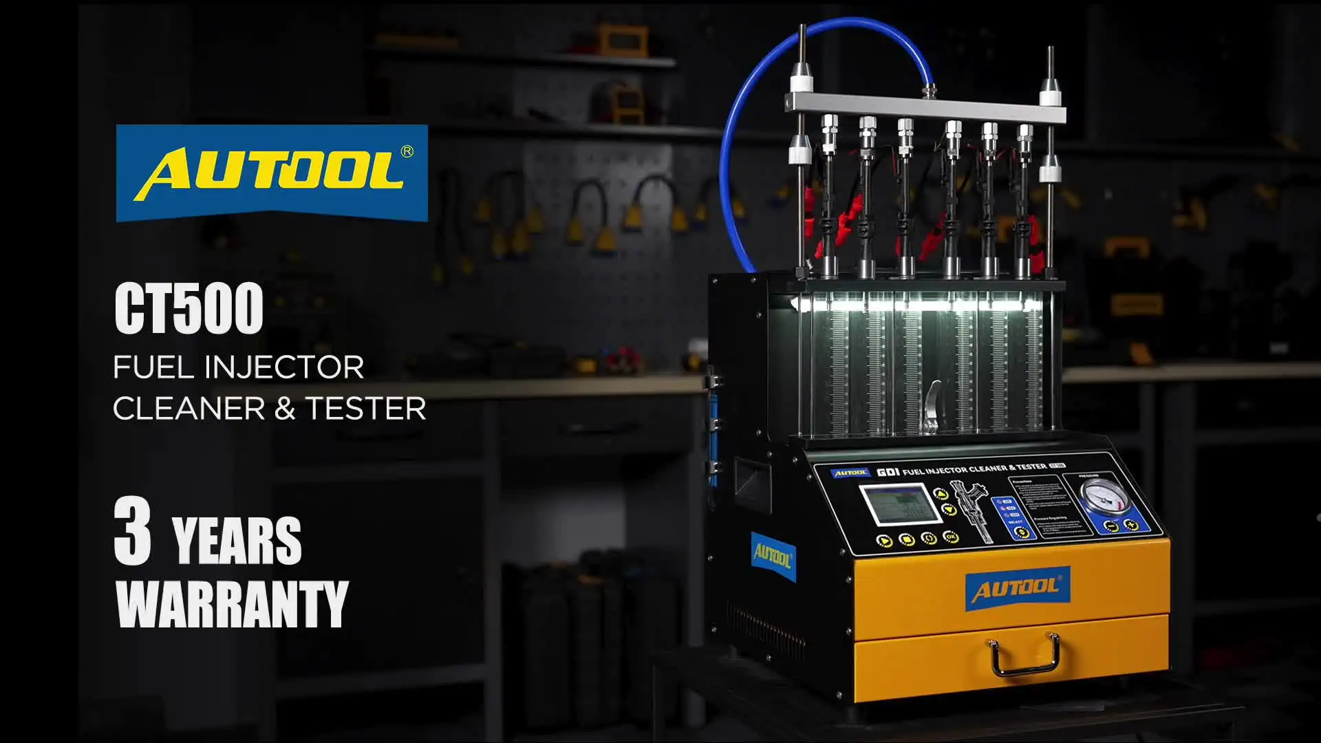 QPKING 燃料クリーニングツール CT500 GDI、EFI、FSI燃料インジェクタークリーナー＆テスター 6シリンダー 自動車用燃料噴射システムクリーナーテスター パルス/ 送料無料ZKTOOL 燃料インジェクター テスターと