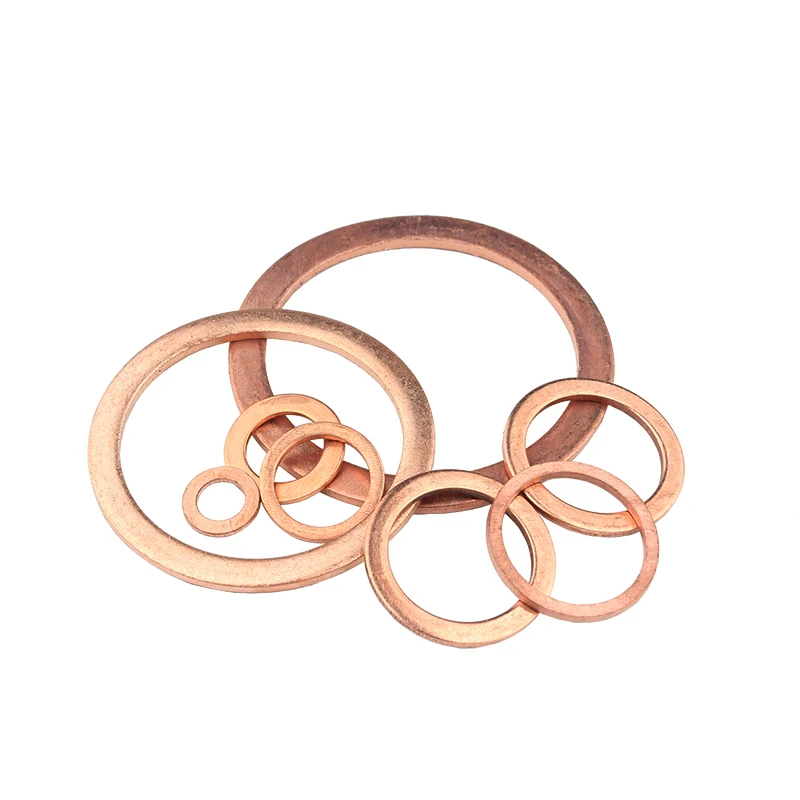 Boat Red Brass Copper Crush Sealing Washer Flat Seal Ring Gasket M3-M30 DIN7603 brass washer
