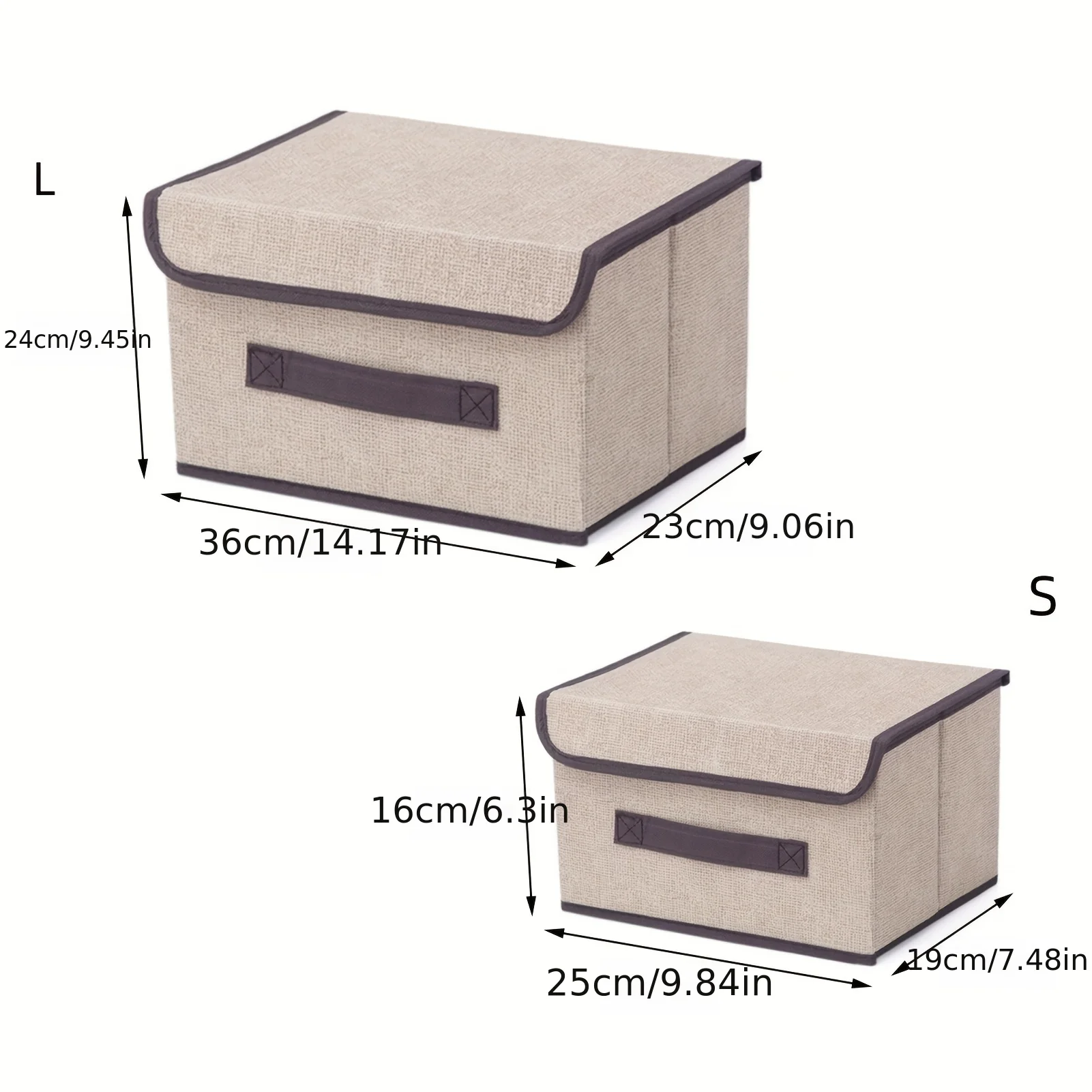 1pc 모조 리넨 패브릭 보관 상자 접이식 휴대용 방진 보관함 뚜껑 의류 잡화 보관 주최자