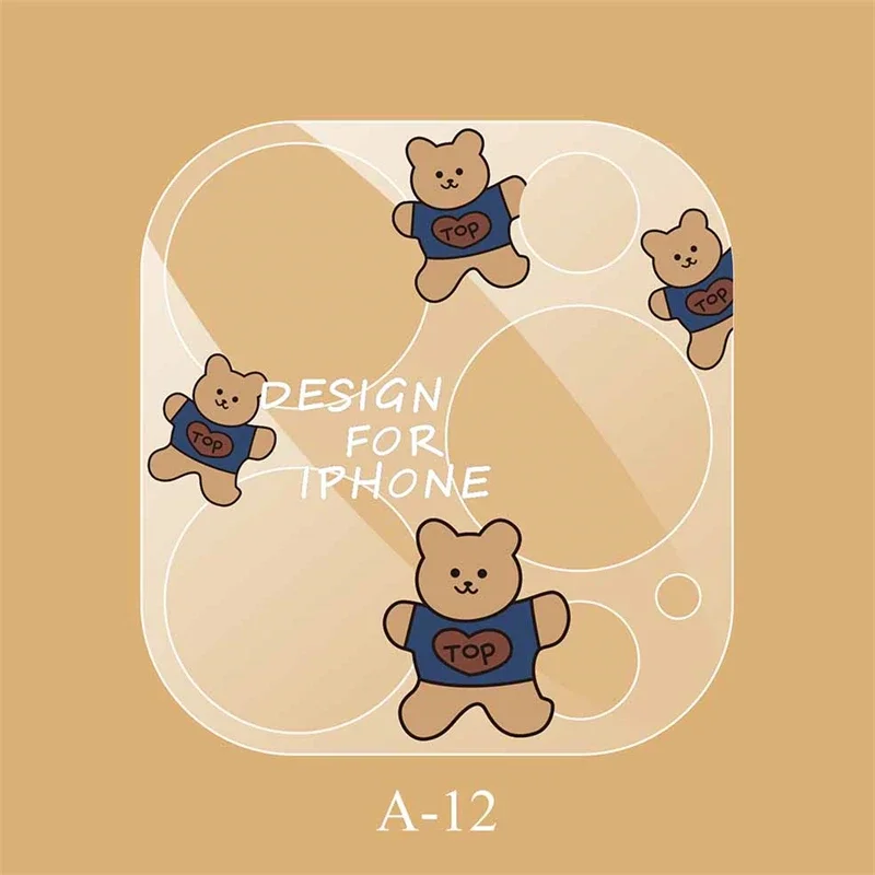 Cartoon Clear Glass Camera Lens Protector Cover
