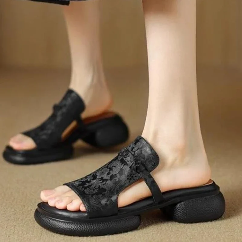 Summer Women Slippers Cute low heels Casual Flats Shoes Woman 2024 Sandals Fashion New Slip On Ladies Daily Chaussure Femme New