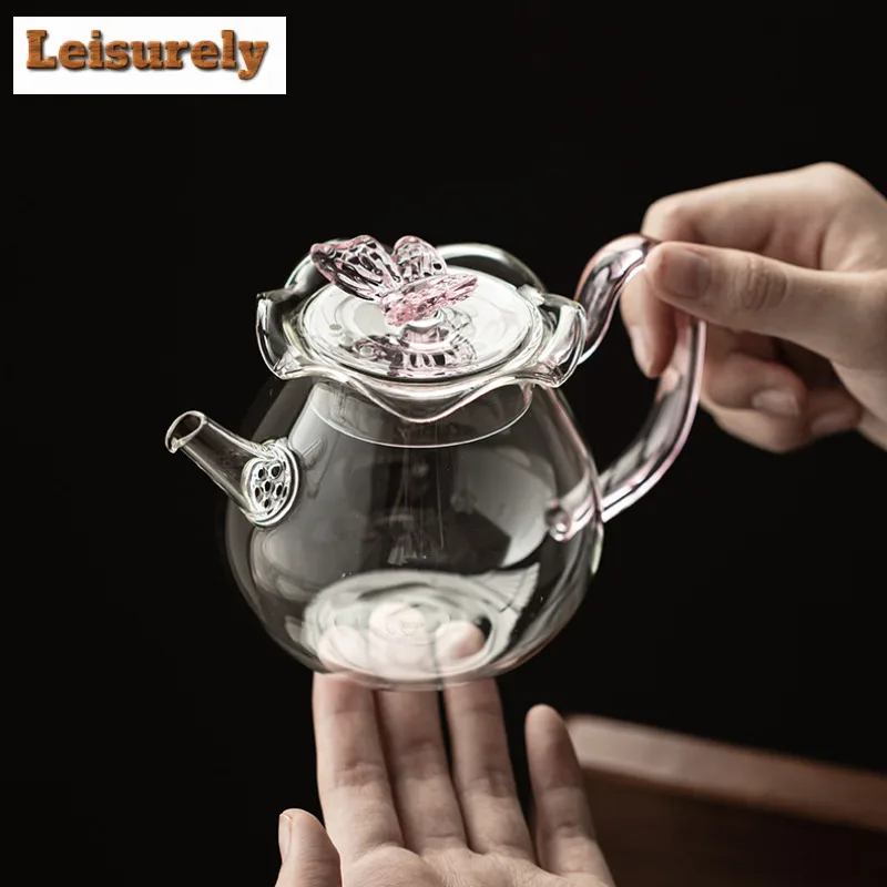 High Borosilicate Glass Butterfly Teacup Boutique Tea Bowl Sample Tea Cup Tea-tasting Smelling Cup Chazhan Master Cups Teapots