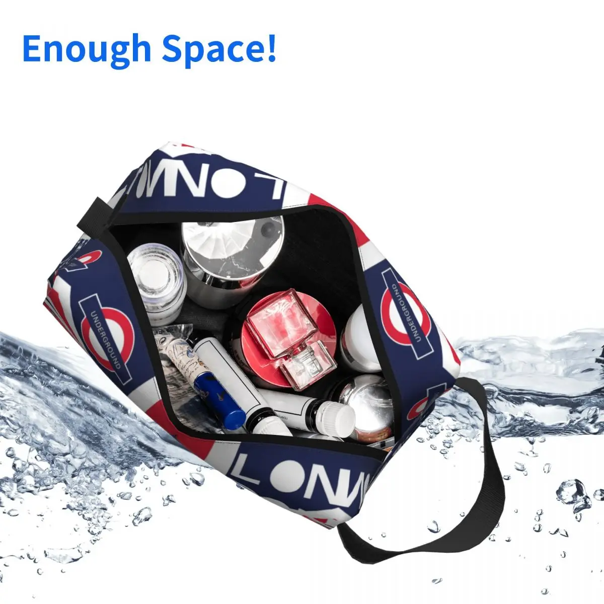 Custom Vintage British Flag With London Symbol Cosmetic Bag Fashion Union Jack Makeup Case Beauty Storage Toiletry Bags 5