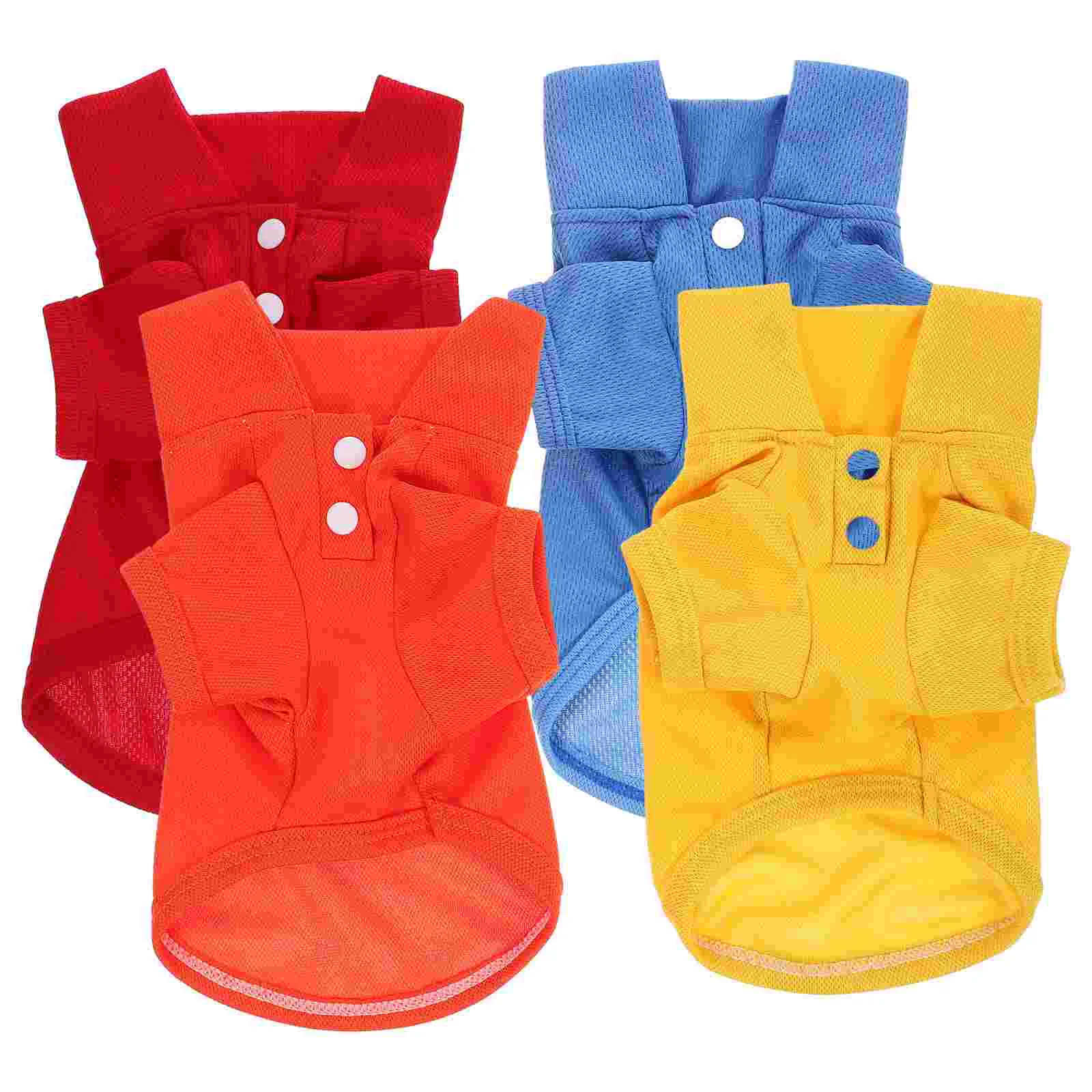 

4pcs Pet T-Shirt Dog Shirt Breathable Puppy Sweatshirt Puppy Summer Pet Clothes Size S