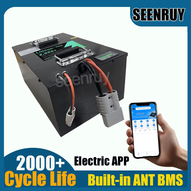 Li-ion 72V 120AH Lithium Battery with ANT BMS 100A 170A 230A 340A for Golf Cart Food Truck Forklift Sightseeing Vehicle Car 2