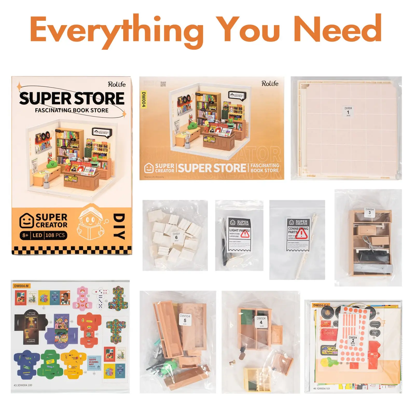 Puzzle Toys Robotime Rolife Super Creator DIY Miniature Kit Bookstore 3D Puzzle for Kids Toys