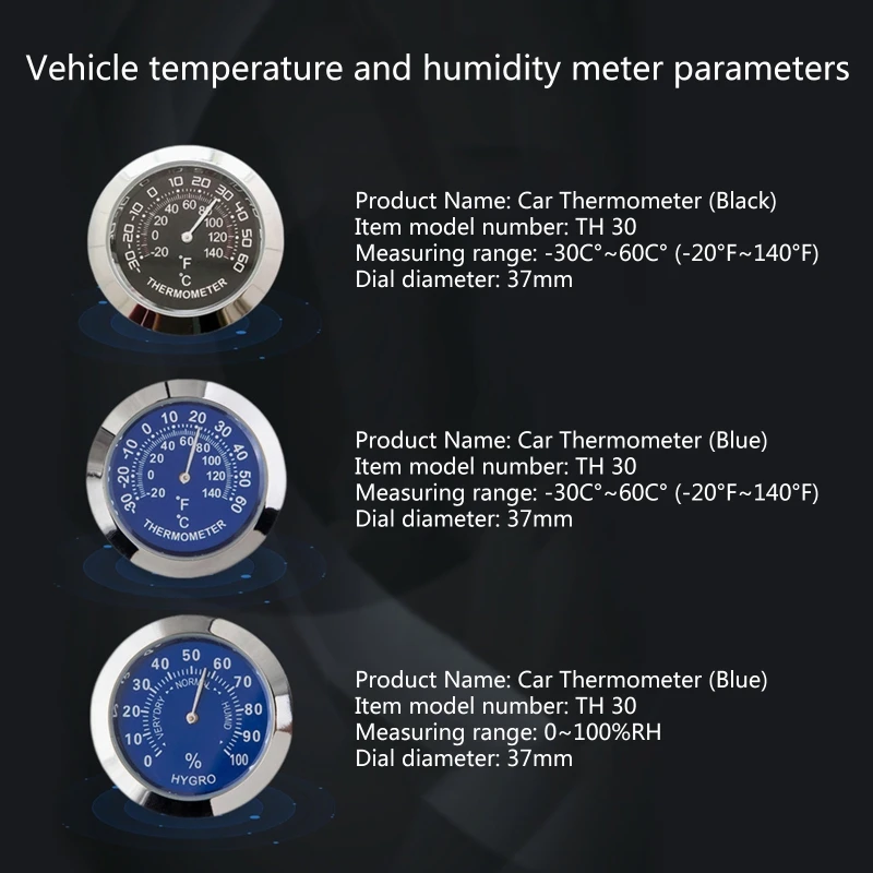 Mini Hygrometer Kleine Thermometer Hygrometer Monitor Auto Thermometer  Hygrometer Uhr, Mini Kleine Klassische Temp Gauge