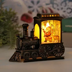 Vintage - Style LED Night Lamp: Portable Battery - Powered Lantern (C - Santa Claus Elk)