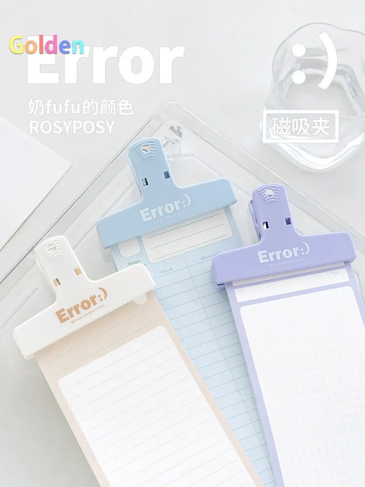 4개입 레트로 컬러풀 플라스틱 티켓 홀더 자석 클립, 문구류, 사무용품 및 정리용 롱테일 클립 - 휴대용