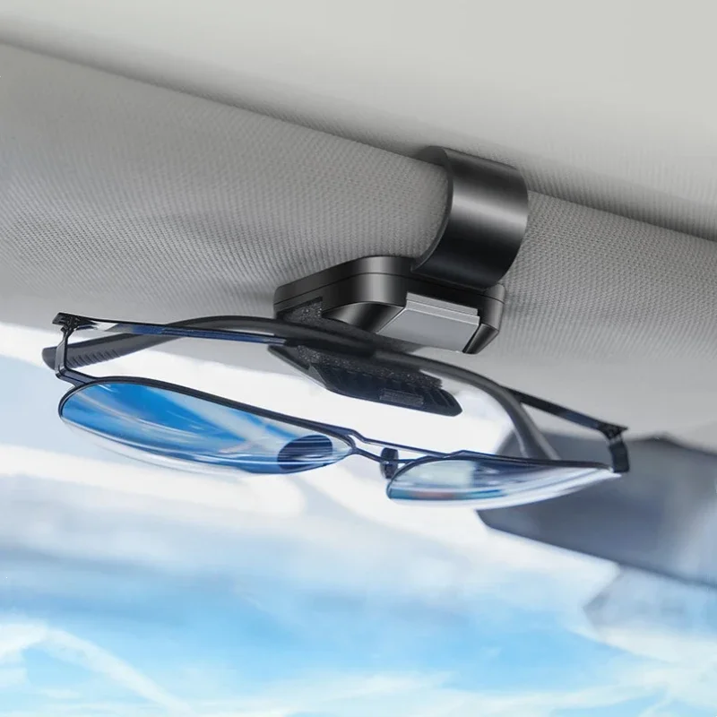 1PC Car Sun Visor Eyeglasses Storage Holder Interior Compact Storage Auto Interior Accessory with Alloy Buckle