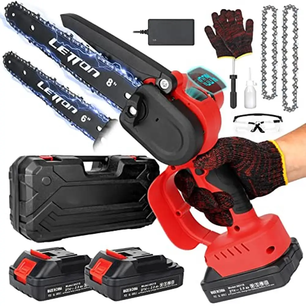 

Cordless Mini Chainsaw Brushless 6 8 Inch Electric Saw-Handheld Rechargeable 21V Batteries Powered Efficient Cutting Safety