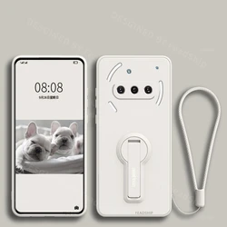 Enhanced Liquid Silicone Shockproof Phone Case with Holder Lanyard for Nothing Phone 2A (White new)