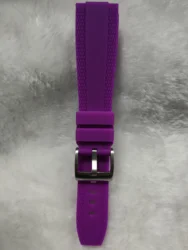 Premium Silicone Watch Strap, Waterproof Rubber Band Bracelet, 20/22mm - 22mm (Purple)